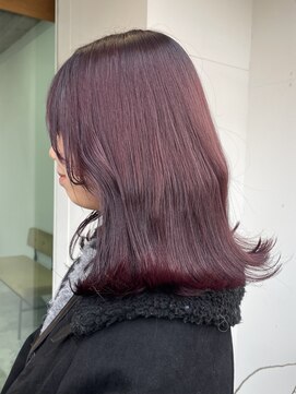 カシェル(cashel kishaba) ブリーチなしで作る濃いピンクブラウン