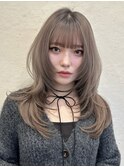 韓国風/レイヤー/小顔/前髪カット/髪質改善/グレージュ/透明感