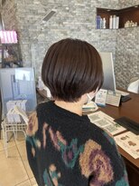 アチーブ ヘア デザイン(achieve hair design)&nbsp;丸みくびれショートボブ×透明感ブラウン艶カラー20代30代40代