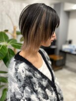 キャパ セントラル 天神 大名店(CAPA central)&nbsp;ウルフカット アンブレラカラー ミルクティーベージュ