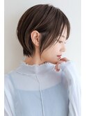 大人可愛い20代30代40代黒髪前下がりひし形小顔ボブ丸みショート