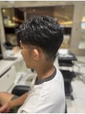 パーマ風×ナチュラルフェード×くせ毛カット