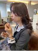 【ふんわり♪巻き髪】韓国風ミディアムレイヤーアッシュブラウン