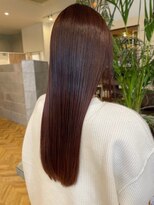 カミソメヤイロドリ(髪染やIRO-D-ORI)&nbsp;ダークブラウンカラー 艶カラー ロングヘア ストレート 美髪