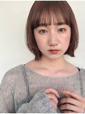 切りっぱなしショートボブ×ココアベージュ/似合わせカットp浦和