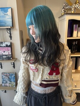 ヘアーデザイン シュシュ(hair design Chou Chou by Yone) デザインカラー/ケアブリーチ/グリーン/ダブルカラー