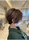 30代40代大人可愛い丸みショートボブ似合わせ小顔カット摂津本山