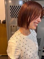 スタンド バイ ヘアー アンド コーヒー 恵比寿(STAND By HAIR ＆ Coffee)&nbsp;洗練された韓国ニュアンスとオレンジカラーのタイトボブ