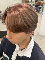 グランデュールオム 東静岡池田店(GRANDEUR HOMME) ブリーチカラー/ピンクベージュ/毛流れセンターパート/メンズ