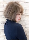 ミルクティーボブ×ナチュラルハイライト【neaf 六本木】