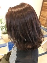 ヘアアンドメイクフリッシュ(HAIR&MAKE FRISCH) ベビーピンク ミディアムボブ