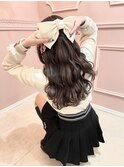 【ヘアセット】大きなリボンが可愛い♪プリンセスハーフアップ♪