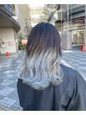 【branche大前】グラデーションカラー☆ホワイトシルバー☆