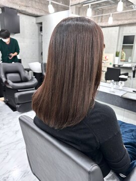 エンディアリング 東銀座(Endearing) 黒髪/グレーベージュ/レイヤーロング/前髪パーマ/銀座/東銀座