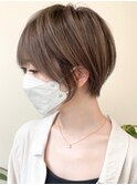 ハイライトカラーミルクティーベージュケアブリーチダブルカラー