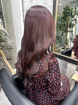 リア(riah) 透明感/艶髪/艶色カラー/ピンクラベンダーブラウン/ロング