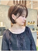 大人前下がりショートボブ長めショートショートヘア30代40代