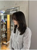 大人外国人風セミロングレイヤー：Mayu Yamaoka