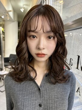 メゾンアクア 表参道(Maison ACQUA) ＋ウェーブミディアム似合わせカットメルティーカラーボブパーマ