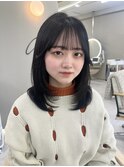 誰でも似合う韓国風 黒髪ネビージュ × 小顔くびれヘア