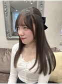 マロンベージュ/シースルーバンク/美髪/前髪カット/ストレート