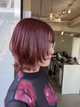 ピノ(pino.) ブリーチなしカラー赤髪レッドブラウンウルフ