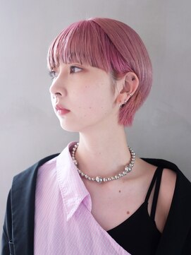 アルバム 渋谷パルコ(ALBUM) おくれ毛前髪カットハイトーンショートボブ_ba556702