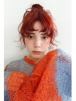 アペロ 柏(Apero)&nbsp;ブリーチ/アプリコットオレンジ/ヘアアレンジ/柏美容室