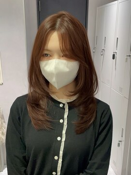 リアン バイ キートス(Lien by kiitos) ピンクラベンダー/レイヤーカット/割れない前髪/顔まわり/透明感