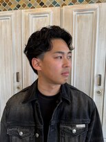 トリコ 梅田茶屋町店(trico) アップバング × フェザーパーマ