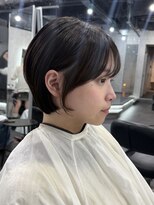 ラベル 渋谷(LAVEL) ハンサムショートボブくびれレイヤー顔周りカットひし形ボブ渋谷