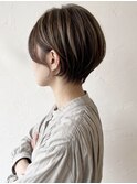 夏カラー◎ナチュラルショート暗め透明感で涼しげ美人見え