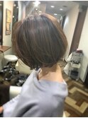大人っぽいシンプルな丸いボブ