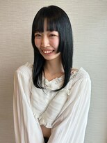 パザパ 嶋店(pa.za.pa)&nbsp;ストレートの姫カットロング×ブルーブラック☆10代20代30代