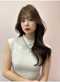 韓国ヘア/顔まわりカット/くびれヘア/前髪あり/