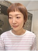 ショートウルフ/オレンジブラウン/大人ヘア