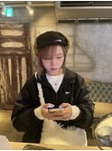 ミルクティーベージュ　切りっぱなしボブ