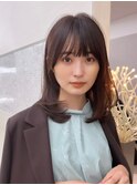 前髪/顔まわり小顔/大人レイヤー/レイヤーカット/丸顔/面長/銀座
