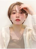 Say.ショート丸みショートヘーゼルグレージュアッシュブロンド