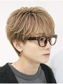 ラウンドマッシュシースルーフェザーショートウルフ