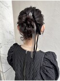 ふわふわ高めアップヘア