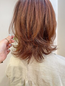 ピノリコ Hair&make pinorico ふわふわレイヤーカット♪ブリーチ無しでシャーベットオレンジ