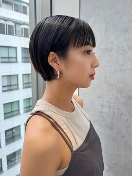 ノク(nok) マッシュショート丸みショート_前髪マチルダボブピンクベージュ