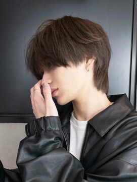 アルバム 新宿(ALBUM SHINJUKU) メンズ無造作ヘア_ハイライト波巻きアッシュブラック_ba426961