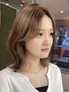 サイン 表参道(SIGN) 韓国ヘアーハッシュカットレイヤーカットグレージュブリーチ無し