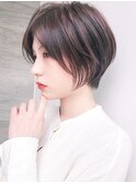 say.こなれミディ前髪イメチェンアッシュオリーブショートボブ