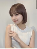 韓国風ボブ艶カラー前下がり似合わせフェイスレイヤー