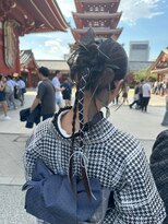 トレンド編み込みヘア