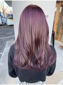 ピンク　ピンクラベンダー　くすみピンク　顎下ボブ