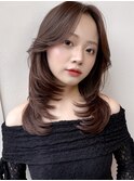 【MINX】顔周り似合わせカット+デザインカラーベージュ_渋谷